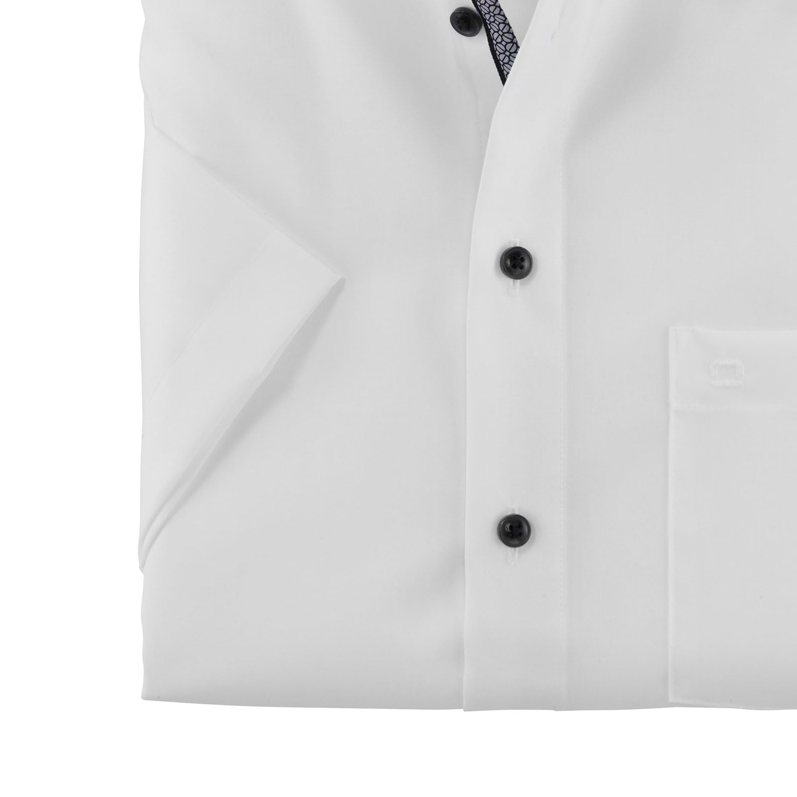 OLYMP Herren Hemd Langarm 074312 Uni Modern Fit Global Kent anthrazit, 44 | Hemd, keine Manschette, Modern Fit, 100%Baumwolle