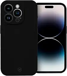 Gshield Capa Case Capinha Silicon Premium Antiderrapante com Interior em Microfibra, Proteção Contra Impressões Digitais, Arranhões, Quedas e Impactos (Preta, iPhone 14 Pro)