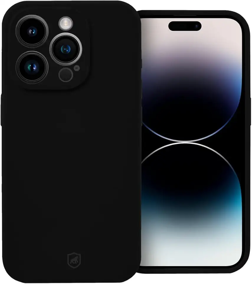 Gshield Capa Case Capinha Silicon Premium Antiderrapante com Interior em Microfibra, Proteção Contra Impressões Digitais, Arranhões, Quedas e Impactos (Preta, iPhone 14 Pro)