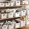 Amyup Set Of 2 Plastic Storage Bins,14.5x10.2x6.3 Versatile Kitchen Pantry Organization and Storage,for Plastic Storage Container Under Bed,Under Sink Bathroom Organizer (White, 2 Pack Large) #5