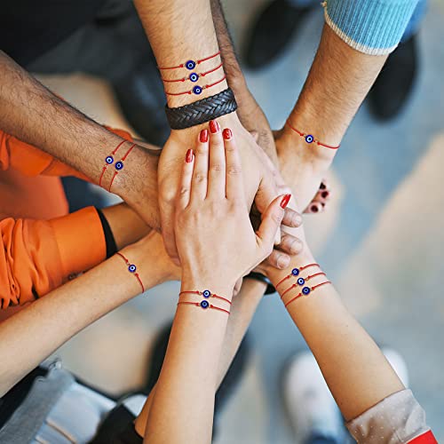 30 Pcs Evil Eye Bracelets Red String Protection Bracelets Adjustable Evil Eye Red Rope Knot Strand Anklets Kabbalah Mal De Ojo Luck Jewelry for Women Men4