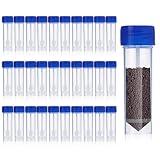 Lot de 30 tubes d'échantillons avec cuillère de 25 ml - Lot de 30 récipients d'échantillons de chaise, tubes d'échantillons de selles - Tubes d'examen pour chien et chat