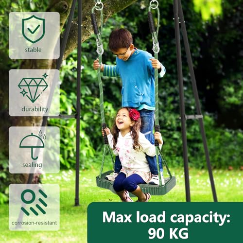 Image of Tree Swing Plastic Swing Set Heavy Duty Replacement, Swing Accessories for Indoor Outdoor Green