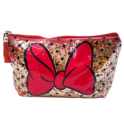 Necessaire C/Glitters Laco Transparente, Disney, DMZ9040W-MK4-D, Vermelho
