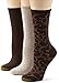 Gold Toe Women's Floral Diamonds And Leaf Pattern 3 Pack Socks, Chocolate/Driftwood, 9-11