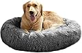 Mirkoo Cuddler Dog Bed | Soft Faux Fur Surface Material | Donut Pillow Bed, Machine Washable | Non-Slip Bottom | Delicate edge