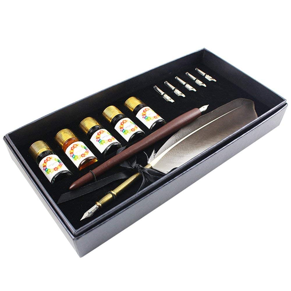 Set Calligrafia Per Principianti - 5 Penne Con Pennini Intercambiabili, 30 Cartucce Inchiostro, 3 Colori - Foto 4