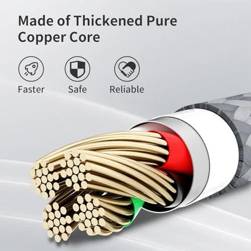 Image of IDISON Multi Charging Cable(3Pack 4FT), 3 in 1 Charging Cable Nylon Braided Multiple USB Cable Universal Charging Cord with Type-C, Micro USB and IP Port for Cell Phones and More