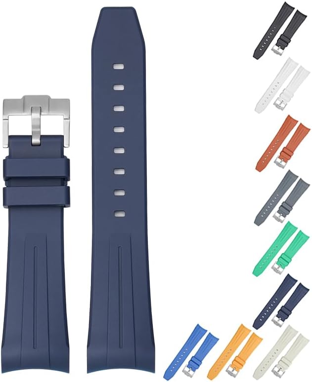 22mm Curved End Rubber Band For Blancpain X Swatch, Replacement Watch Band With Buckle For Blancpain X Swatch Silicone Rubber Watch Strap – Multiple Colors