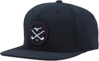Mizuno Crossed Clubs Snapback Hat - Unisex Lightweight Golf Baseball Cap with Adjustable Snap Closure