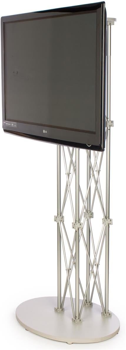 Portable Truss TV Stand Fits Monitors up to 60", Easy Disassembly, with Case – Silver