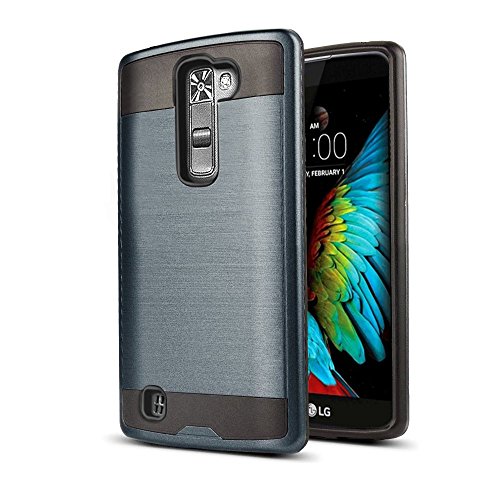 kaesar K10BrushedBlue Premium Dustproof Shockproof Drop Resistance Rugged Hybrid Dual Layer Armor Protective Case Cover for LG K10/LG Premier LTE - Navy