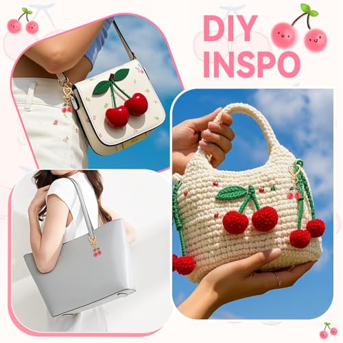 Image of TINKRSTUFF Cherry Bag Charm Cute Key Chains Cherry Purse Charms for Handbags, Strawberry Keychain Best Gifts