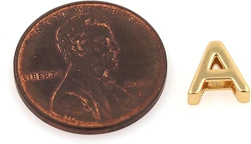 Miniatura 3 de 26 piezas Dijes de Letras Rellenos de Oro de 18k, Dijes Iniciales, Colgantes de Letras para Hacer Pulseras, Collares y Joyas de Bricolaje