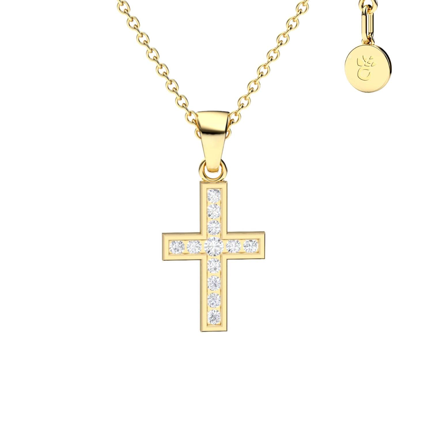 Kreuz Kette Mädchen Gold (333 echt), Kreuz-Anhänger Erst-Kommunion
