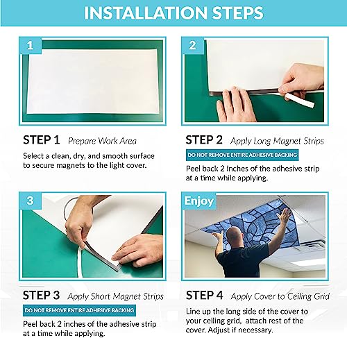 High Resolution Magnetic Fluorescent Light Cover - Eliminate Headaches & Eyestrain