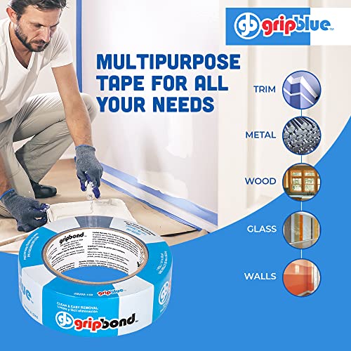 Image of Professional-Grade Blue Painters Tape 1.5 Inch Wide, 1 Roll | 1.41 in x 60 yd, Clean Removal, Easy Hand Tear, Multi-Surface Masking Tape for Indoor and Outdoor Use, UV Resistant