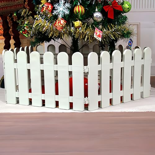 ieve 4 pcs Color blanco Plástico valla árbol de Navidad Surround 4 x longitudes 50 cm = 200 cm boda Party en miniatura decoración de casa jardín