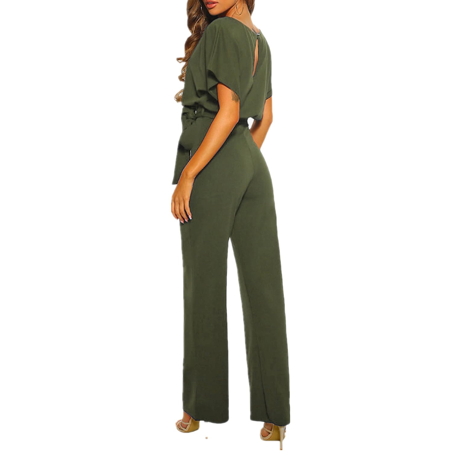 Tute da Donna Monopezzi e Tutine da Donna Lunghe a Gamba Larga con Cintura Pantaloni Lungo Elegante Jumpsuit