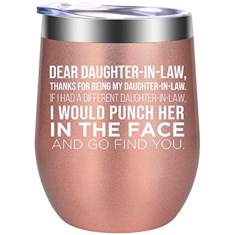 GSPY Wine Tumbler - Daughter in Law Gifts - Dear Daughter in Law Mug - Funny Birthday, Valentines Day Gifts for Daughter in Law - Daughter in Law Gift, Future Daughter in Law Gifts from Mother in Law Cover