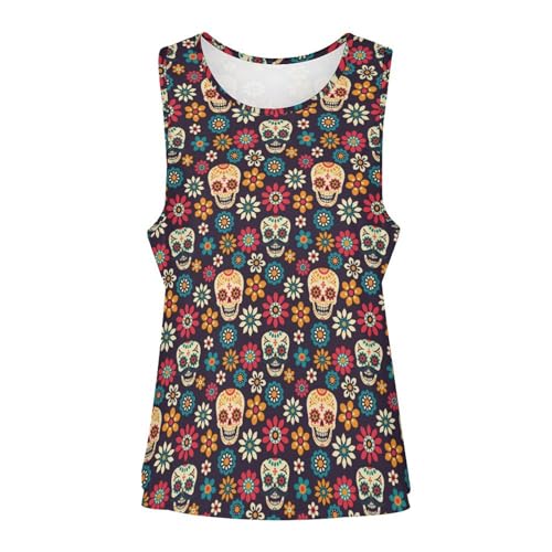 Day of The Dead Women's Tops Summer Fashion Sports Vest Sleeveless T-Shirt4