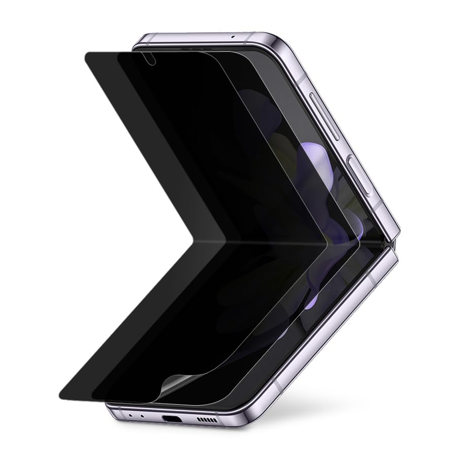 Diacube [2 Pack For Samsung Galaxy Z Flip 3 Privacy Anti-Spy Screen Protector, 2 pcs Inside Premium Flexible EPU Hybrid Film, Self-Healing, Case