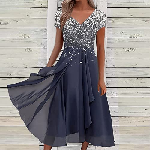 image for lcyhony Mother of The Bride Dress for Wedding Half Sleeves High Low La