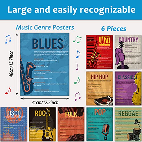 Image of Music Genre Bulletin Board Set for Classroom Decorations - Educational Posters for Primary, Middle, and High School or Homeschool Supplies
