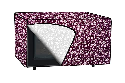 Image of The Furnishing Tree PVC Waterproof Microwave Oven Cover Compatible for Morphy Richards 20 L Grill 20MBG Floral Pattern Purple