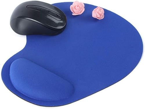 Miniatura 7 de Alfombrilla de mouse para juegos para juegos en casa, oficina, color sólido, antideslizante, con soporte para muñeca, color rojo