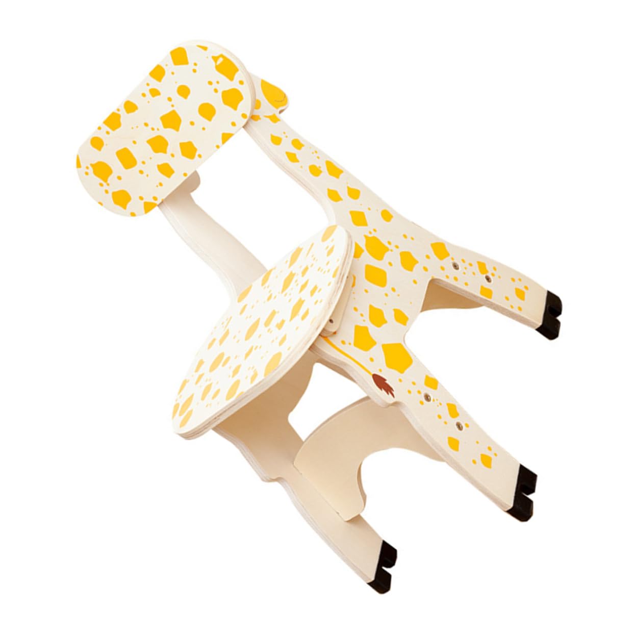 Chaise haute bois Zerodeko avec girafe et dossier ergonomique pour garçon et fille