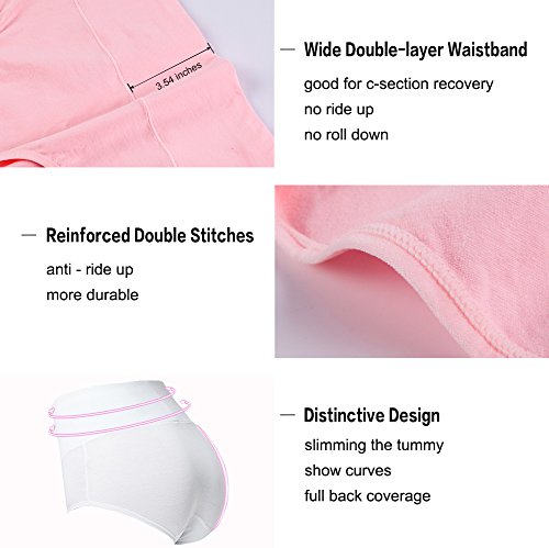 Image of Innersy Women's 5 Pack High Waist Tummy Control Solid Color Cotton Briefs Panties