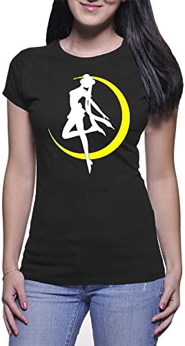 Sailormoon Silhouette Tshirt for Women (Black, X-large)