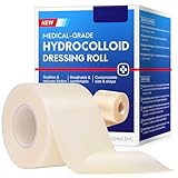Hydrokolloid-Bandagenrolle, Hydrokolloid-Pflasterbandagen mit Selbstklebefunktion, zuschneidbar, flexibel und wasserfest, Größe und Form nach Wunsch – 5 cm × 1,5m