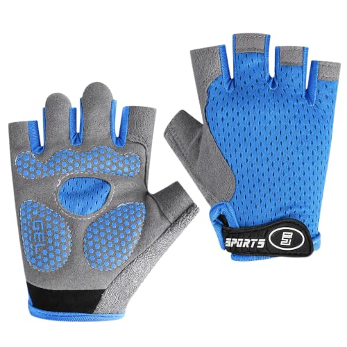 Gant Velo Enfant, Demi Doigt Gants de Sport Antidérapants, Respirants