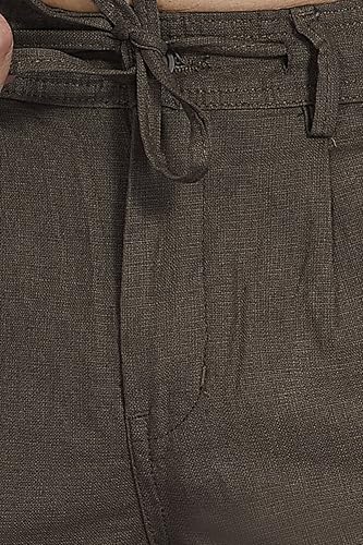 Image of DIVISIVE Men's Relaxed Fit Front Pleated Cotton Linen Blend Trousers