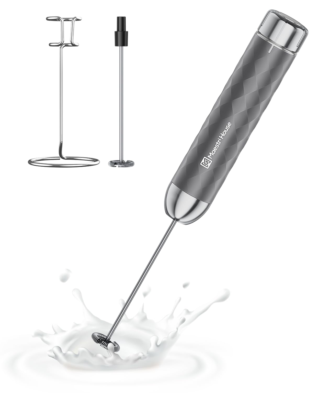 Maestri House ClimatePartner certified Milchaufschäumer Electric Milk Whisk Stufenlose Geschwindigkeit Wiederaufladbar E