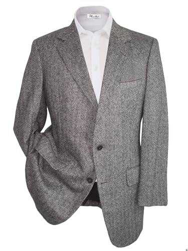 Wemaliyzd Men Western Herringbone Jacket Suit Regular Fit Sport Coat Blazer Centre Vent