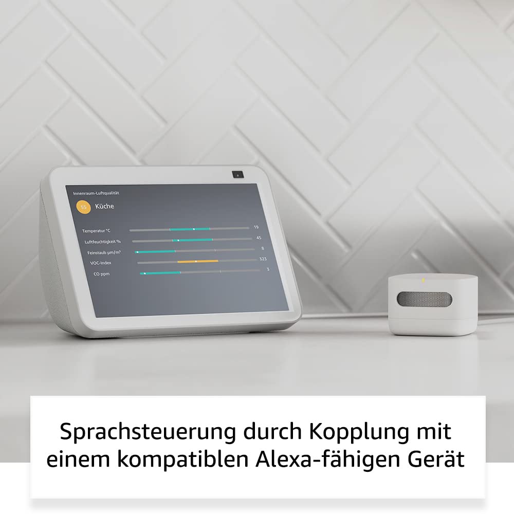 Amazon Smart Air Quality Monitor (Neueste Generation) – Smartes Luftqualitätsmessgerät von Amazon | Deine Luftwerte im Blick, funktioniert mit Alexa
