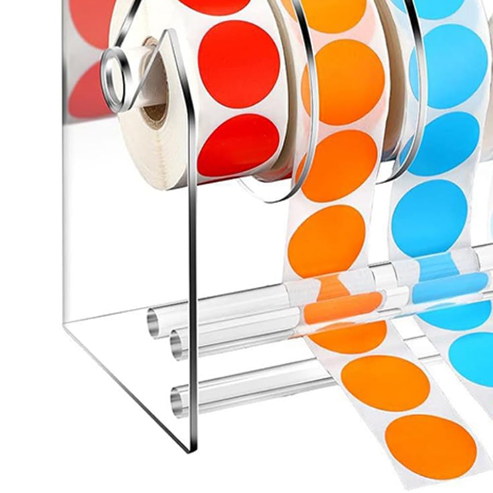 Verstellbarer Etikettenspender, Acryl-Aufkleberrollenspender, Aufkleberrollenhalter, Transparente Etikettenhalter, Aufkleberhalter