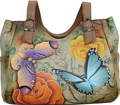 Anna by Anuschka Women’s Leather Shoulder Bag, Hand-Painted Original Artwork Anna by Anuschka Women’s Leather Shoulder Bag, Hand-Painted Original Artwork