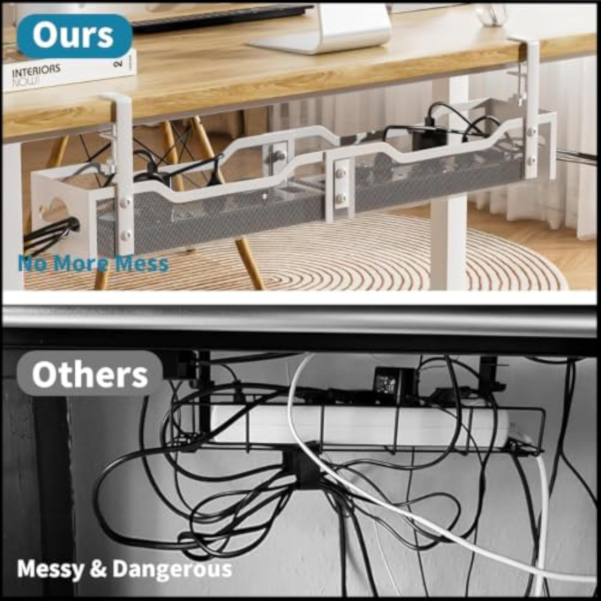 Adjustable Under Desk Cable Management Tray