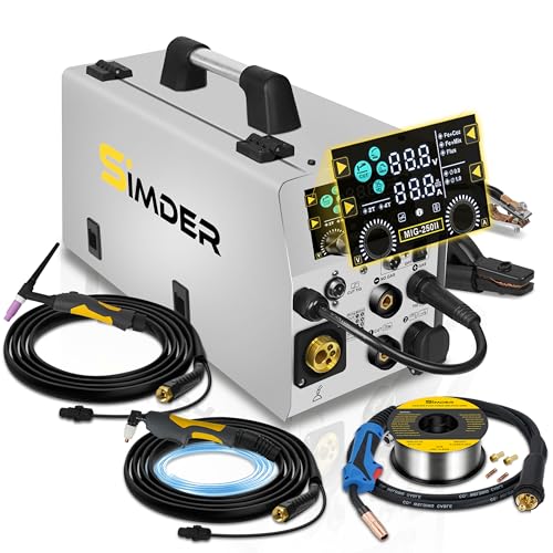 Image of SSimder 6 in 1 MIG Welder Plasma Cutter Combo, Synergic 110V 220V | Lift TIG Stick Flux Core, 160A Gas MIG, Garage DIY Farm Auto Repair, Spool Torch Ready, 2T 4T, Digital Panel, .030 .035 Wire