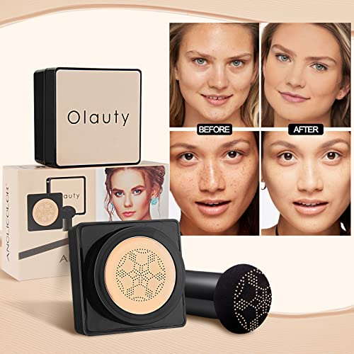 Mushroom Head Air Cushion Cc Cream Face Foundation Concealer Bb Cream, New Upgrate Moisturizing Long Lasting Bright Cushion Foundation Base Primer Full Coverage For Flawless Makeup(102# Nature) #TOP5