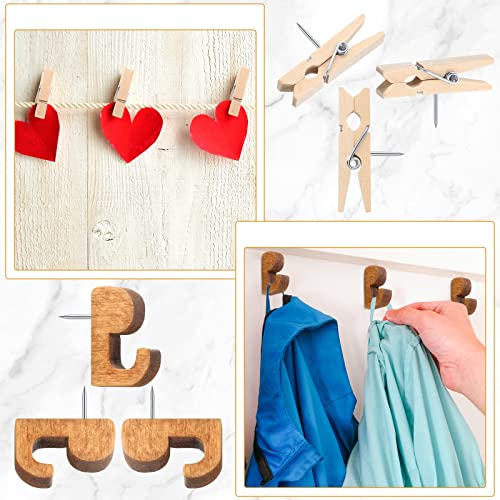 250 Pieces 6 Types Cork Push Pins Thumb Tacks For Cork Board Walnut Push Pins Hooks Wooden Head Thumb Tacks Push Pins With Steel Point Decorative For Bulletin Boards, Maps, Photos, Christmas Supplies #TOP3