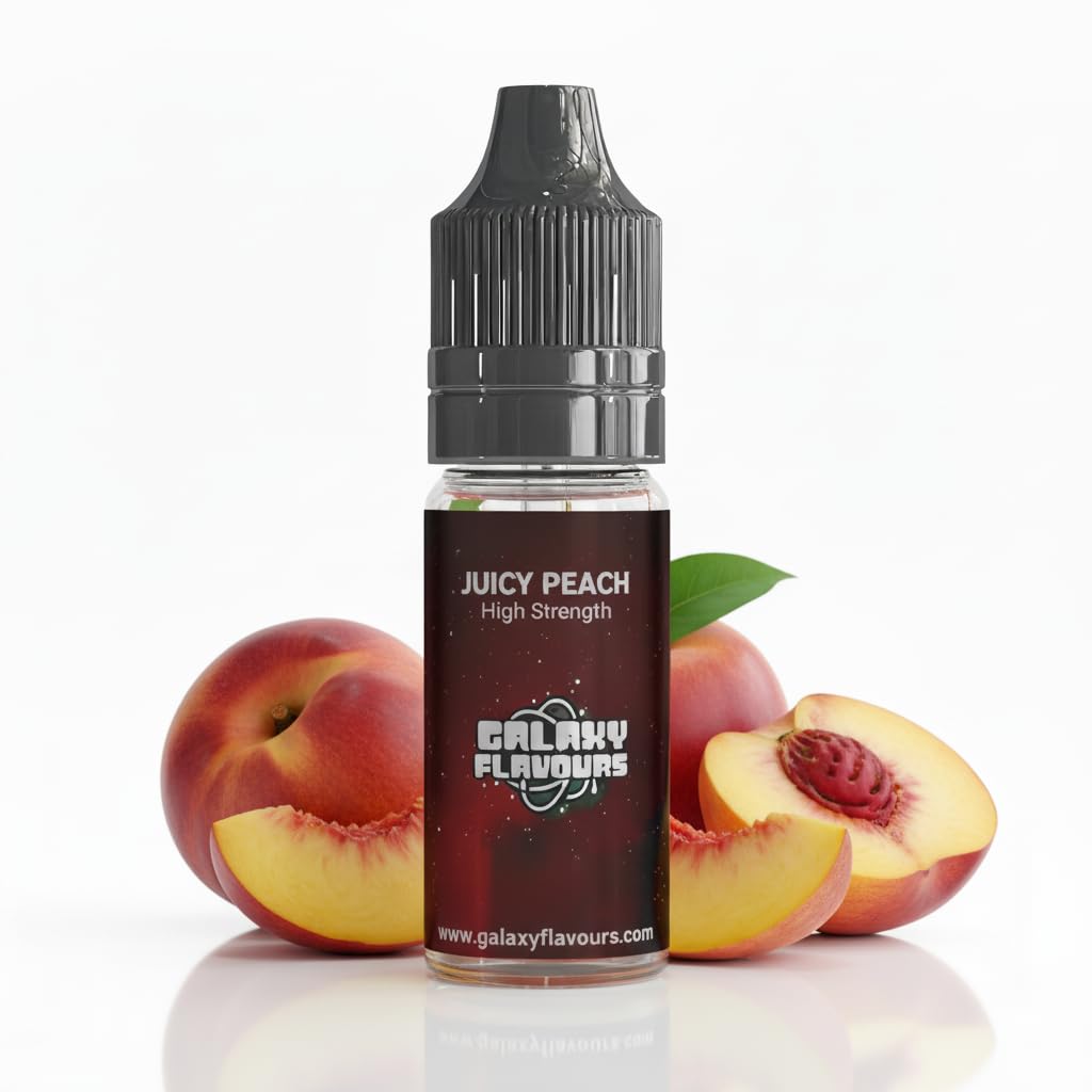 Juicy Peach Food Flavouring Drops 10ml - Premium Natural Peach Extract for Professional Baking & Luxury Fruit Beverages - High Strength Food Grade Concentrate by GALAXY FOOD FLAVOURS
