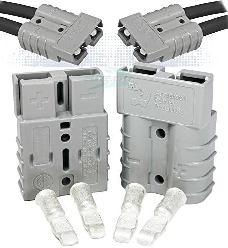 Anderson Power Products SB50 Connector Kit, 50 Amps, 36V Gray Housing, w/ 6 AWG, 6319 (Pair)
