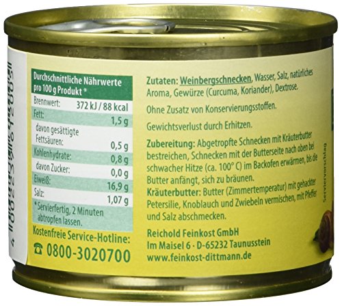 Feinkost Dittmann Weinbergschnecken, Escargots im Aufguss, 2 Dutzend (1 x 200 g)