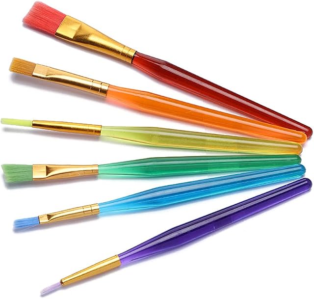 WYAN 6 Colorful Watercolor Gouache Paint BrushesNylon Hair Painting Brush Set Art Supplies For Kids Arts And Crafts For Toddlers