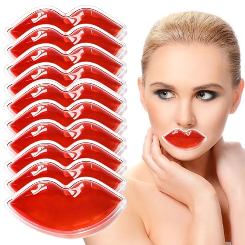 10 PCS Lip Ice Packs Ice Compress After Lip Ice Treatment Reusable Ice Pad for Cosmetic Lip Shape Ice Pack to Relieve Pain and Relax Lips Anti-Aging Lip Care Ice Pack to Reduce Lip Swelling